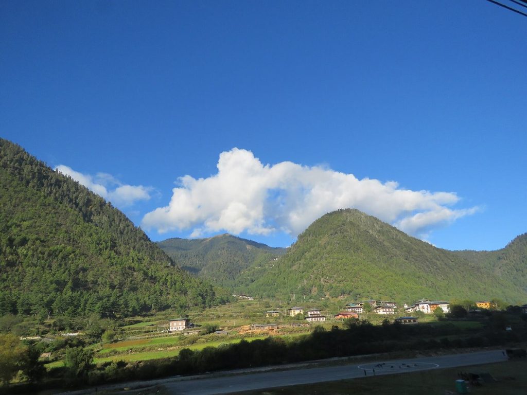 The Haa valley under a blue sky